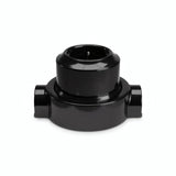 Kit tomada de parede e base em porcelana — Schuko 2P+T 16 A / Preto / 2 saídas em linha