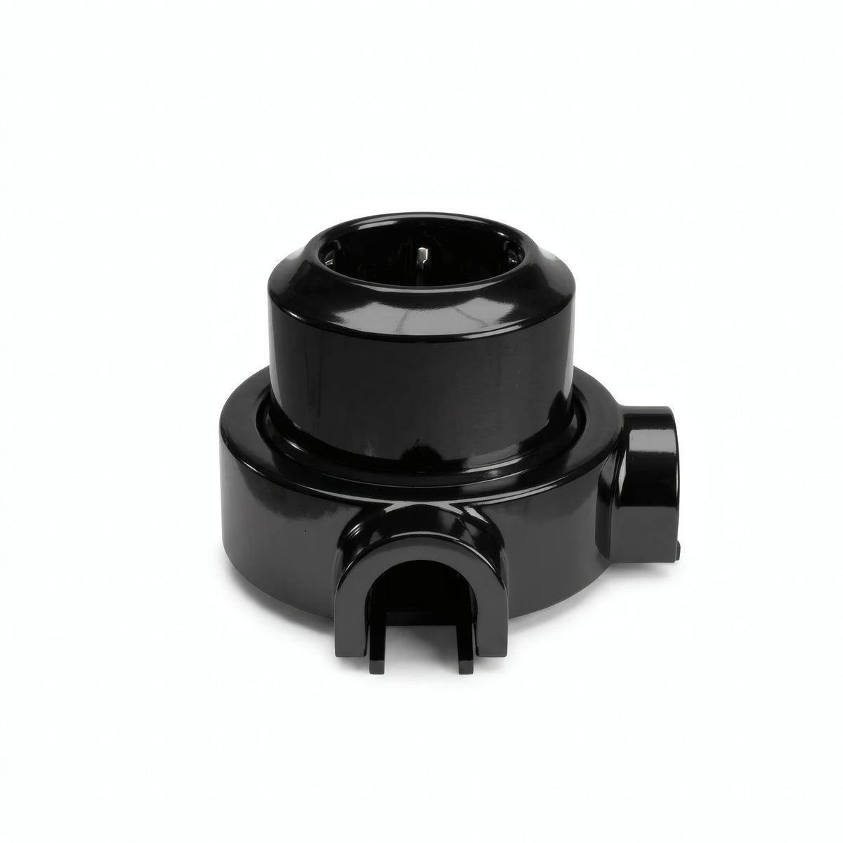 Kit tomada de parede e base em porcelana — Schuko 2P+T 16 A / Preto / 2 saídas