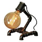 Lampe de bureau Hiroba en fonte vernie, câble textile torsadé