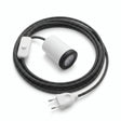 Mini foco GU10 com ficha, acabamento branco mate