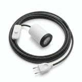 Mini foco GU10 com ficha, acabamento branco mate