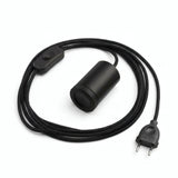Mini foco GU10 com ficha, acabamento preto