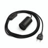 Mini foco GU10 com ficha, acabamento preto