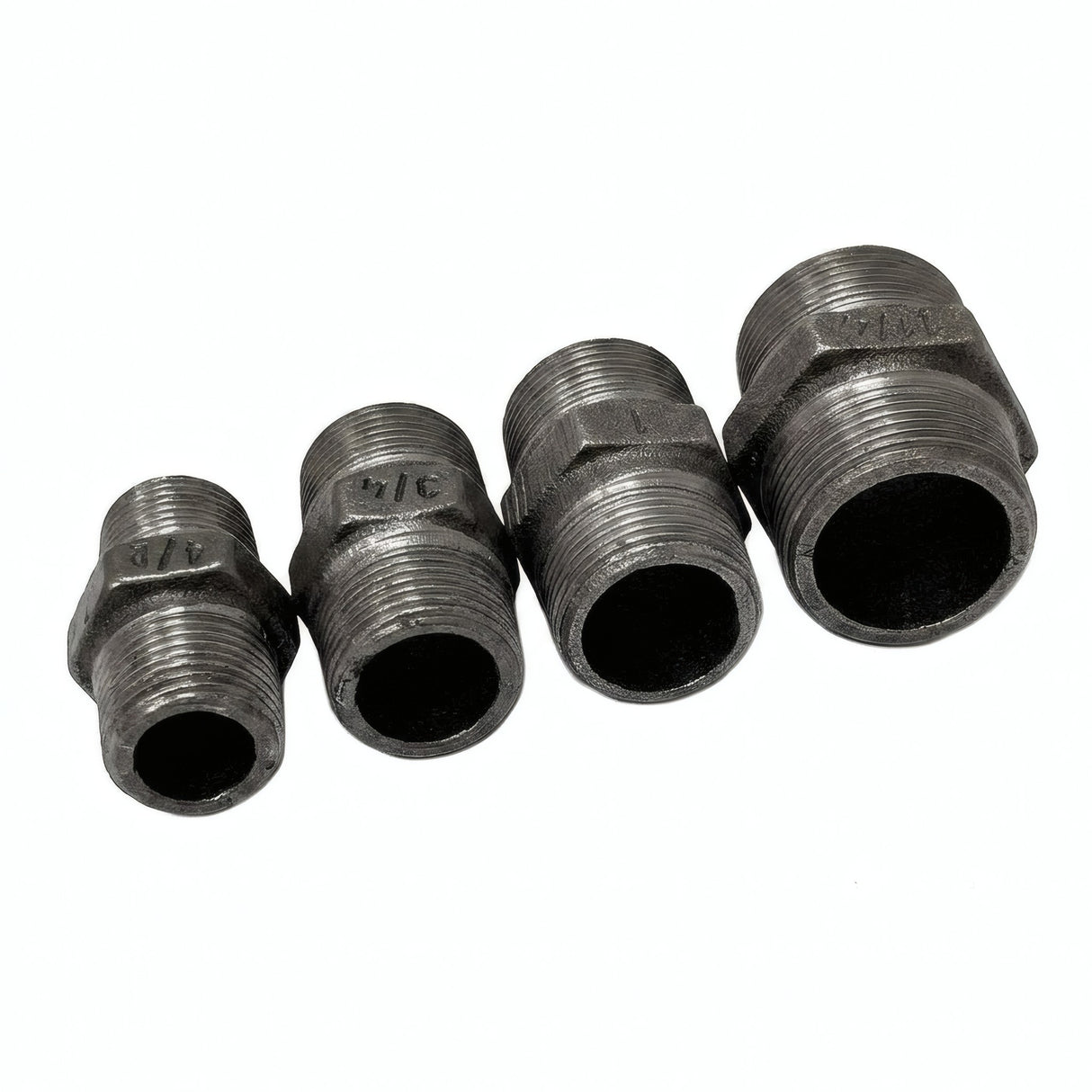 Niple direita/esquerda M/M em ferro fundido preto - foto de produto sobre fundo branco 2