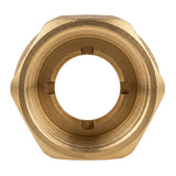 Luva de redução fêmea-fêmea em latão CW617N BSP - vista frontal