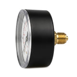 Manomètre axial ABS à cadran sec, profil arrière, raccord laiton central
