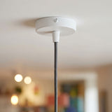 Mini florão cilíndrico em metal, Ø 83 mm — 1 furo central / Cónico em termoplástico / Branco mate