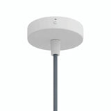 Mini florão cilíndrico em metal, Ø 83 mm — 1 furo central / Cónico em termoplástico / Branco mate