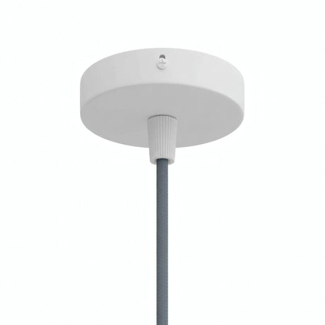 Mini florão cilíndrico em metal, Ø 83 mm — 1 furo central / Cónico em termoplástico / Branco mate