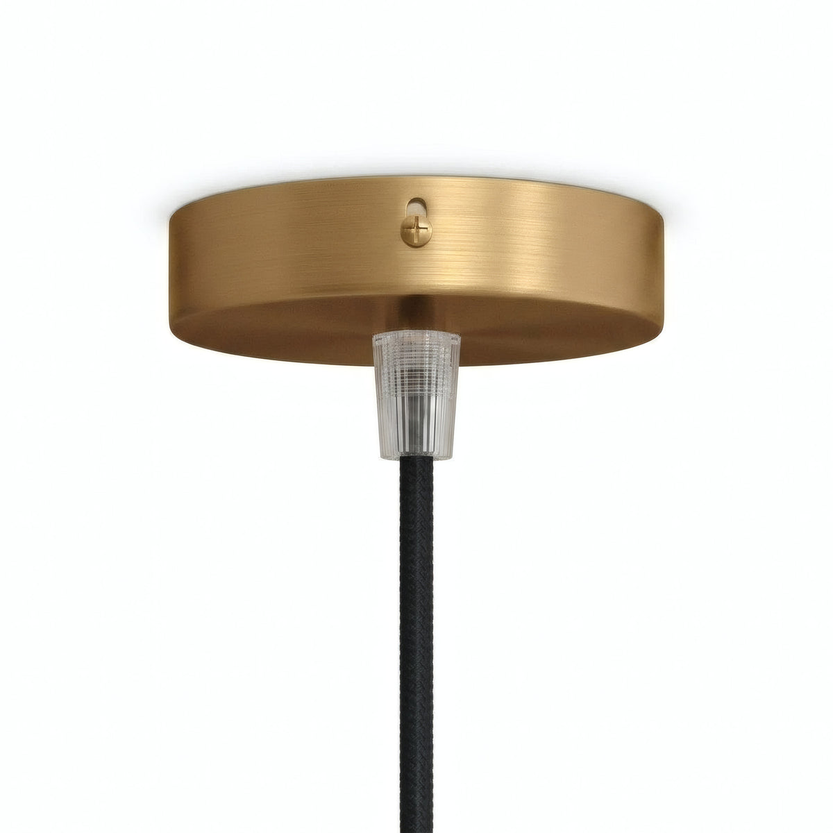 Mini florão cilíndrico em metal, Ø 83 mm — 1 furo central / Cónico em termoplástico / Bronze acetinado