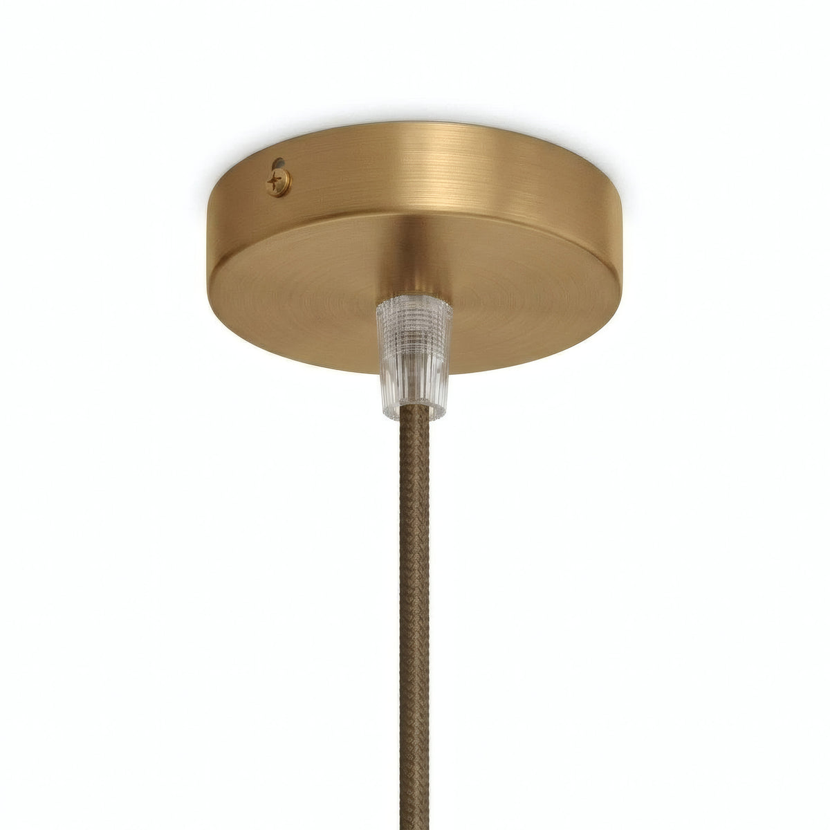 Mini florão cilíndrico em metal, Ø 83 mm — 1 furo central / Cónico em termoplástico / Bronze acetinado
