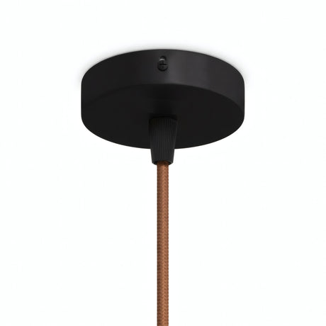 Mini florão cilíndrico em metal, Ø 83 mm — 1 furo central / Cónico em termoplástico / Preto