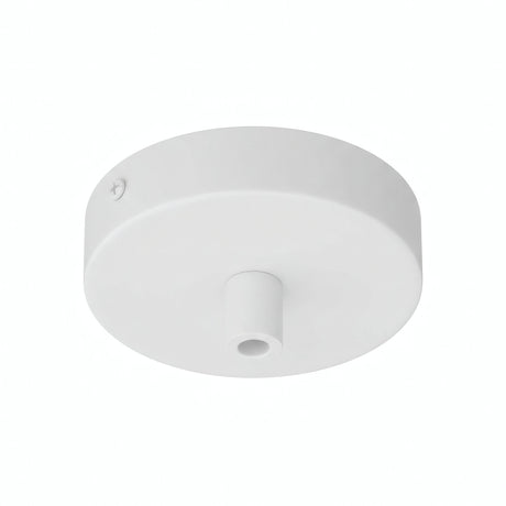 Mini florão cilíndrico em metal, Ø 83 mm — 1 furo central / Cilíndrico em metal / Branco mate