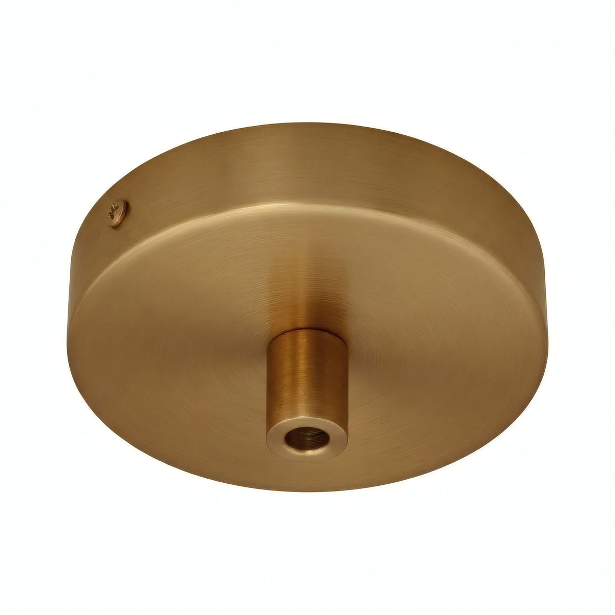 Mini florão cilíndrico em metal, Ø 83 mm — 1 furo central / Cilíndrico em metal / Bronze acetinado