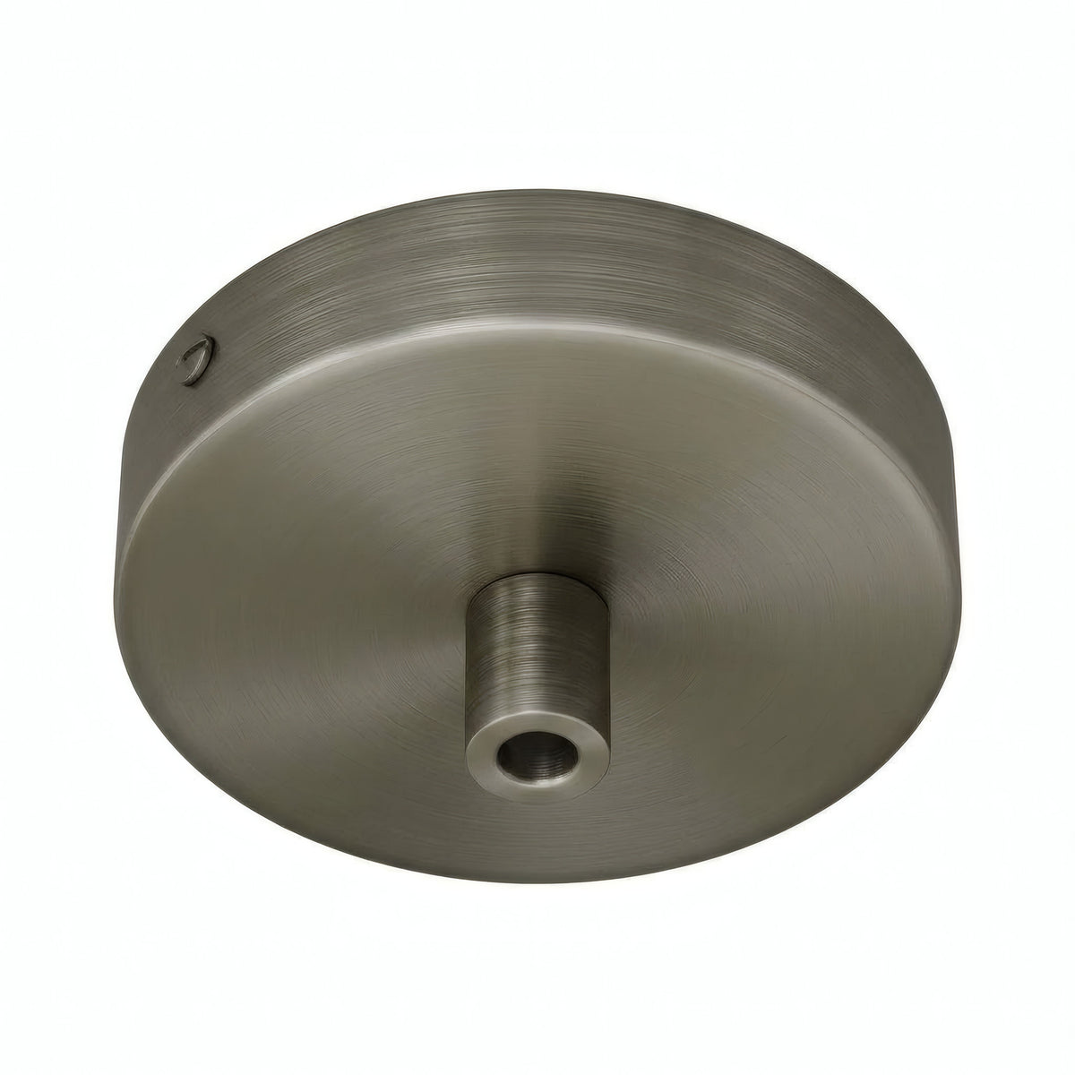 Mini florão cilíndrico em metal, Ø 83 mm — 1 furo central / Cilíndrico em metal / Titânio acetinado