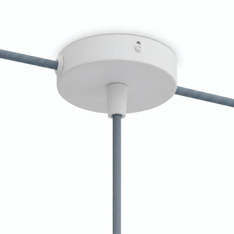 Mini florão cilíndrico em metal, Ø 83 mm — 1 furo central e 2 laterais / Cónico em termoplástico / Branco mate