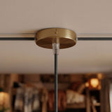 Mini florão cilíndrico em metal, Ø 83 mm — 1 furo central e 2 laterais / Cónico em termoplástico / Bronze acetinado
