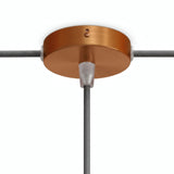 Mini florão cilíndrico em metal, Ø 83 mm — 1 furo central e 2 laterais / Cónico em termoplástico / Cobre acetinado