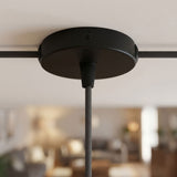 Mini florão cilíndrico em metal, Ø 83 mm — 1 furo central e 2 laterais / Cónico em termoplástico / Preto