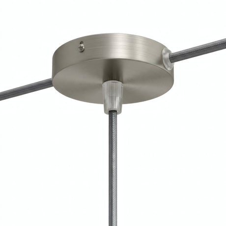 Mini florão cilíndrico em metal, Ø 83 mm — 1 furo central e 2 laterais / Cónico em termoplástico / Titânio acetinado