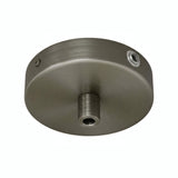 Mini florão cilíndrico em metal, Ø 83 mm — 1 furo central e 2 laterais / Cilíndrico em metal / Titânio acetinado