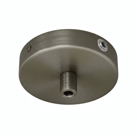Mini florão cilíndrico em metal, Ø 83 mm — 1 furo central e 2 laterais / Cilíndrico em metal / Titânio acetinado
