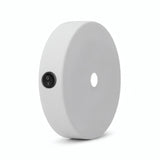 Mini florão cilíndrico em metal com interruptor, Ø 83 mm — Branco mate
