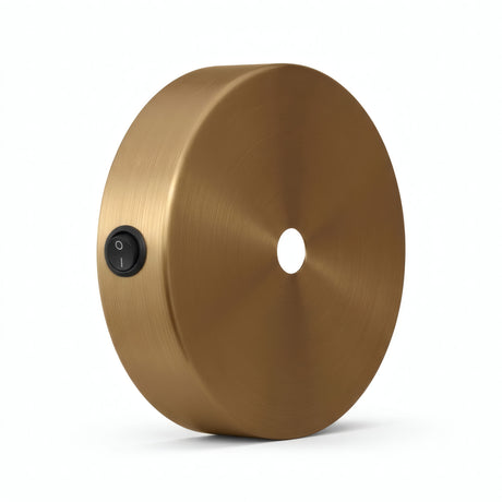Mini florão cilíndrico em metal com interruptor, Ø 83 mm — Bronze acetinado