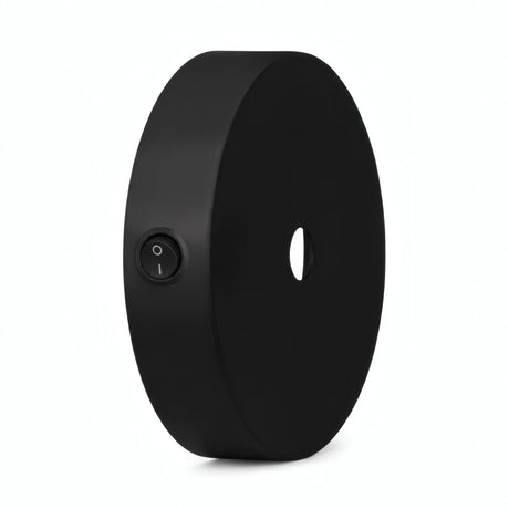 Mini florão cilíndrico em metal com interruptor, Ø 83 mm — Preto