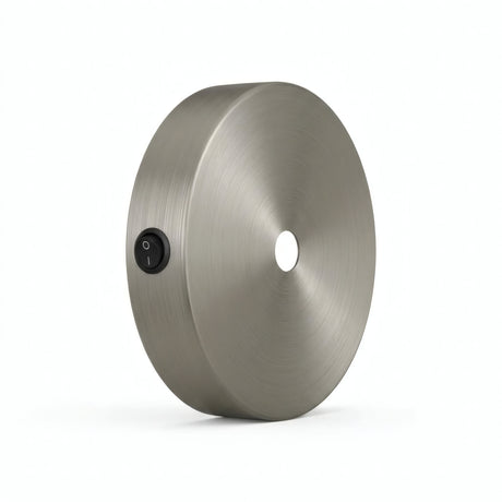 Mini florão cilíndrico em metal com interruptor, Ø 83 mm — Titânio acetinado
