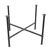 Base de mesa de jantar, pés em cruz, ferro fundido e aço Ø 34 mm, 116 × 116 cm, altura 75 cm