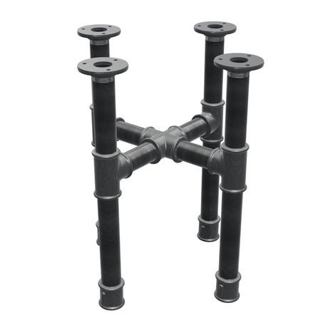 Base de mesa de centro, pés em cruz, ferro fundido e aço Ø 34 mm, 36 × 36 cm, altura 42 cm