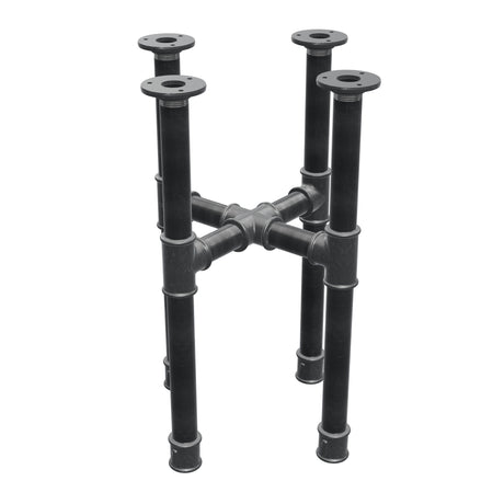Base de mesa de centro, pés em cruz, ferro fundido e aço Ø 34 mm, 36 × 36 cm, altura 52 cm