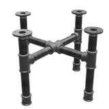 Base de mesa de centro, pés em cruz, ferro fundido e aço Ø 34 mm, 46 × 46 cm, altura 32 cm