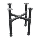 Base de mesa de centro, pés em cruz, ferro fundido e aço Ø 34 mm, 46 × 46 cm, altura 42 cm