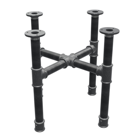 Base de mesa de centro, pés em cruz, ferro fundido e aço Ø 34 mm, 46 × 46 cm, altura 42 cm