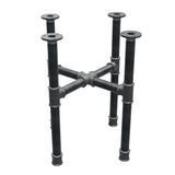 Base de mesa de centro, pés em cruz, ferro fundido e aço Ø 34 mm, 46 × 46 cm, altura 52 cm