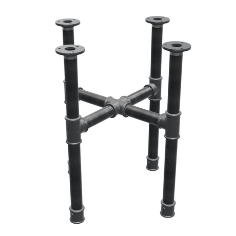 Base de mesa de centro, pés em cruz, ferro fundido e aço Ø 34 mm, 46 × 46 cm, altura 52 cm