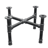 Base de mesa de centro, pés em cruz, ferro fundido e aço Ø 34 mm, 56 × 56 cm, altura 32 cm