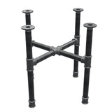 Base de mesa de centro, pés em cruz, ferro fundido e aço Ø 34 mm, 56 × 56 cm, altura 52 cm