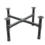 Base de mesa de centro, pés em cruz, ferro fundido e aço Ø 34 mm, 66 × 66 cm, altura 32 cm