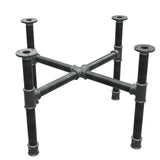 Base de mesa de centro, pés em cruz, ferro fundido e aço Ø 34 mm, 66 × 66 cm, altura 42 cm