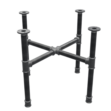 Base de mesa de centro, pés em cruz, ferro fundido e aço Ø 34 mm, 66 × 66 cm, altura 52 cm