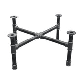 Base de mesa de centro, pés em cruz, ferro fundido e aço Ø 34 mm, 76 × 76 cm, altura 32 cm