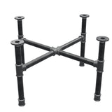 Base de mesa de centro, pés em cruz, ferro fundido e aço Ø 34 mm, 76 × 76 cm, altura 42 cm
