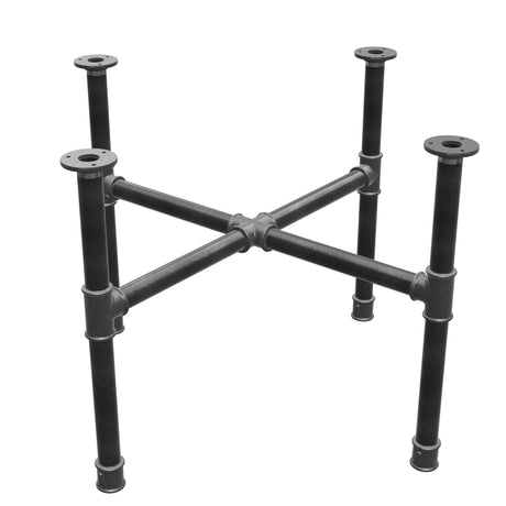 Base de mesa de centro, pés em cruz, ferro fundido e aço Ø 34 mm, 76 × 76 cm, altura 52 cm