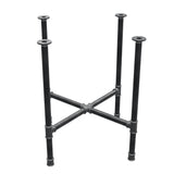 Base de mesa de jantar, pés em cruz, ferro fundido e aço Ø 34 mm, 76 × 76 cm, altura 75 cm