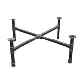 Base de mesa de centro, pés em cruz, ferro fundido e aço Ø 34 mm, 96 × 96 cm, altura 32 cm
