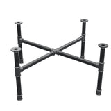 Base de mesa de centro, pés em cruz, ferro fundido e aço Ø 34 mm, 96 × 96 cm, altura 42 cm