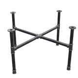 Base de mesa de centro, pés em cruz, ferro fundido e aço Ø 34 mm, 96 × 96 cm, altura 52 cm